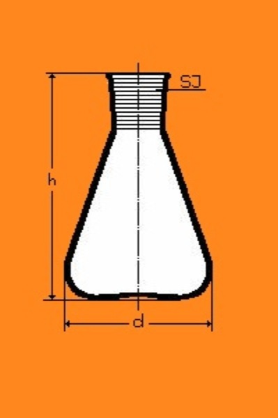 Fiole Erlenmeyer Simax RIN 19/26 100ml Le lot de 10