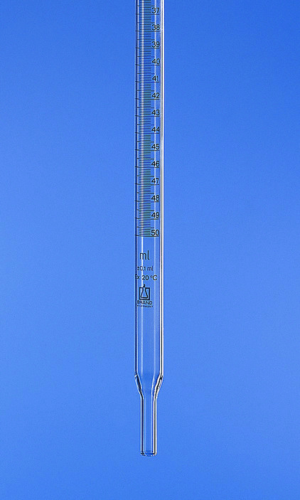 Tube pour burette SILBERBRAND sans robinet 25:0,1 ml, verre Boro 3.3, graduation noire ( X 2 )