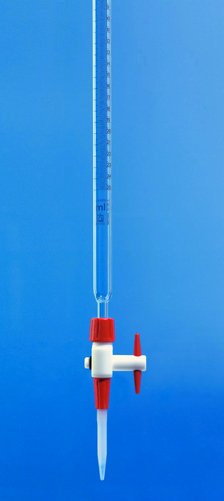 Burette compacte «Economy», SILBERBRAND, 25 ml, avec robinet PTFE et pointe PP