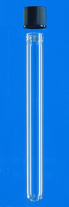 Tube à cultures, 12 x 100 mm, verre de chimie, avec bouchon à visser (PP), GL 14 ( X 100 )