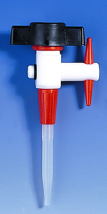 Robinet PTFE pour burette 'Econoomy', avec pointe PP, complet
