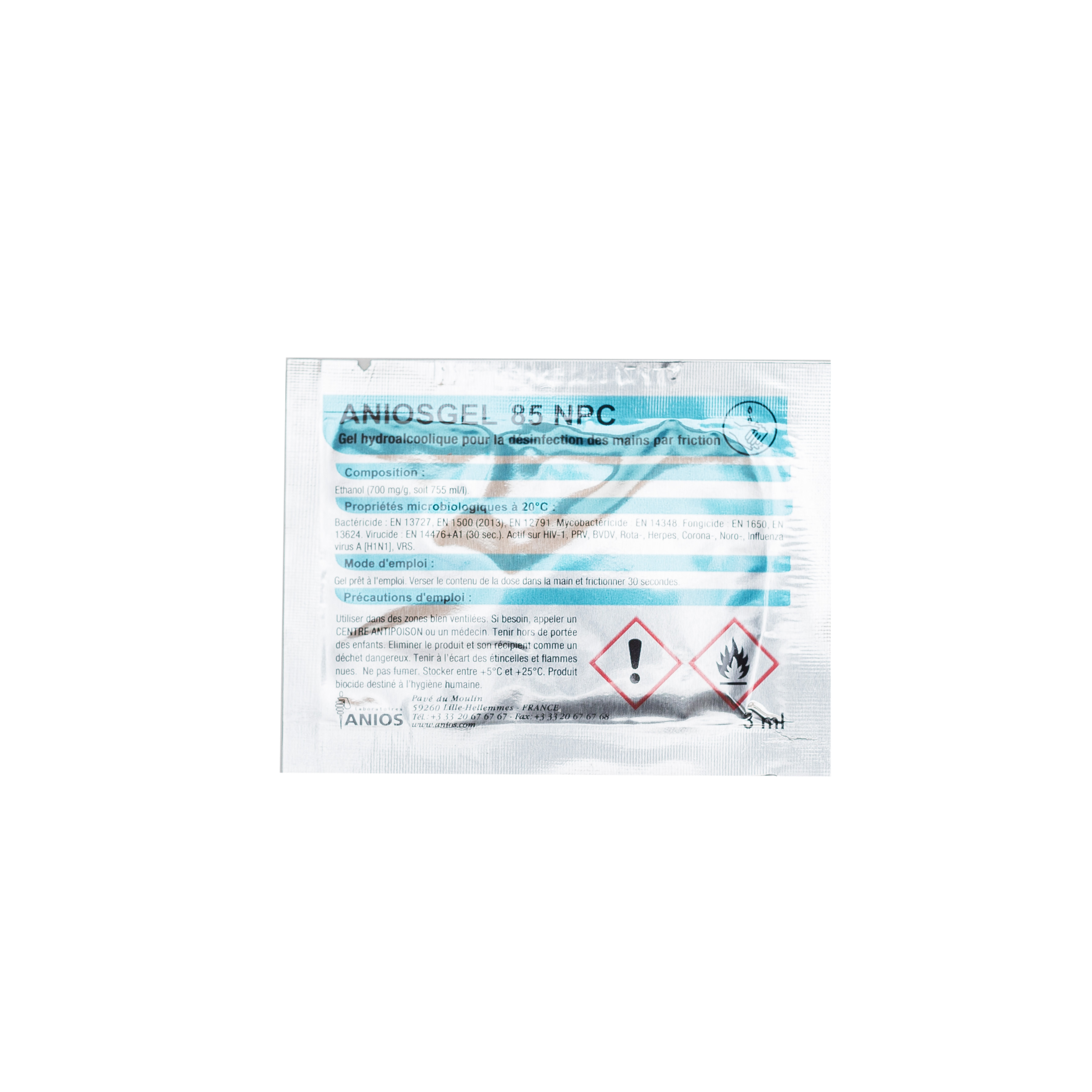 ANIOSGEL 85 NPC NI PARFUMÉ ET NI COLORÉ en Doses de 3 mL - 500 x 3 mL