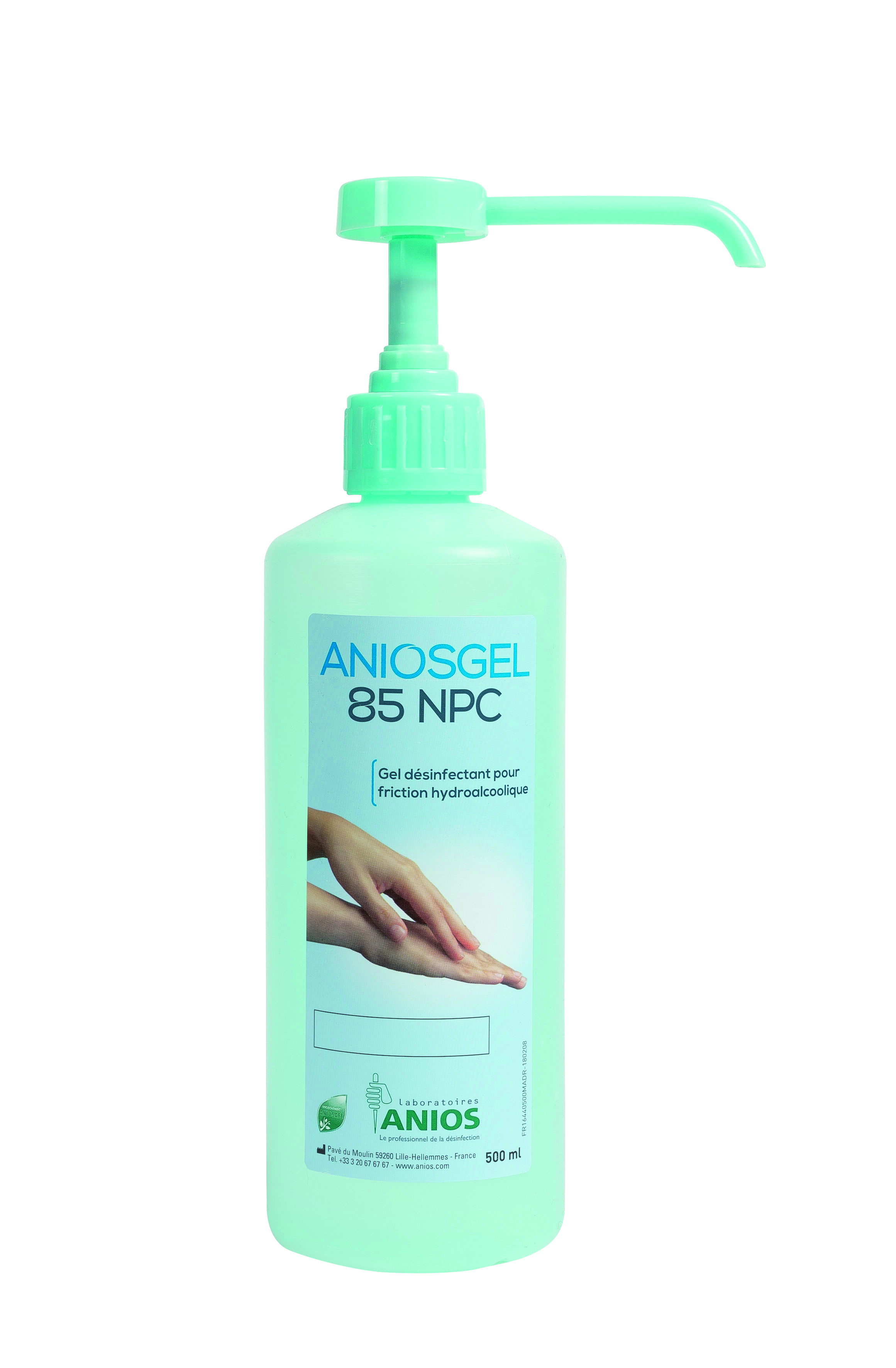ANIOSGEL 85 NPC - 12 Flacons bleus de 500 ml pompes 3 ml vissées