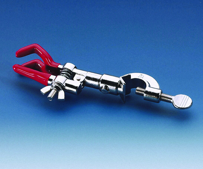 Pince, aluminium moulé sous pression pour 2 burettes, avec support à roulettes