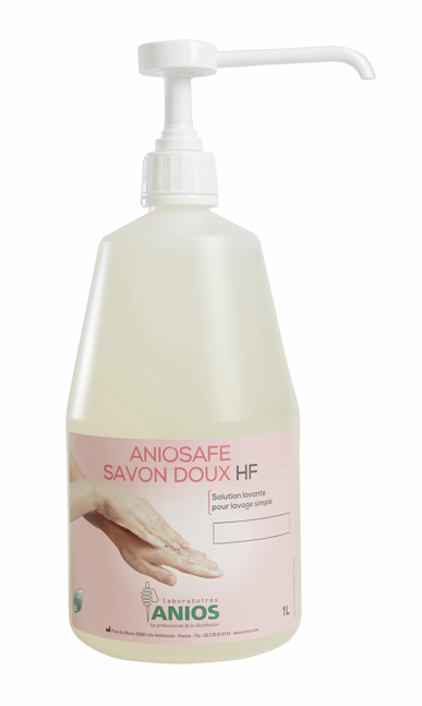 ANIOSAFE SAVON DOUX HF - 12 Flacons de 1 L avec 12 pompes vissées