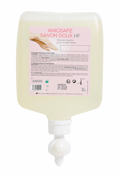 ANIOSAFE SAVON DOUX HF - 12 Flacons de 1 L 3 ml airless/CPA