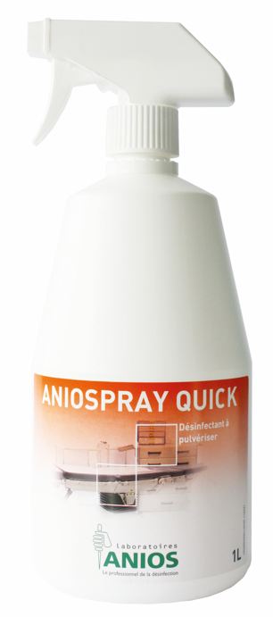ANIOSPRAY QUICK (Double statut : Biocide et Dispositif médical) - Flacons de 1 L + 4 pulvérisateurs - 12 x 1 L