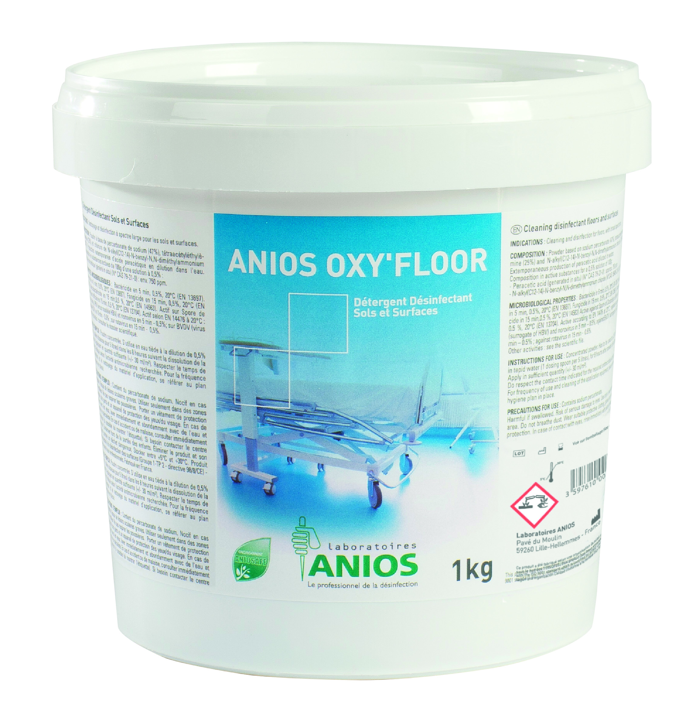 ANIOS OXY'FLOOR en Seau de 1 kg - 4 x 1 kg