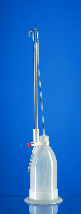 Burette automatique Schilling, SILBERBRAND, 25 ml, bande photophore, verre Boro 3.3, avec flacon PE-LD 1000 ml