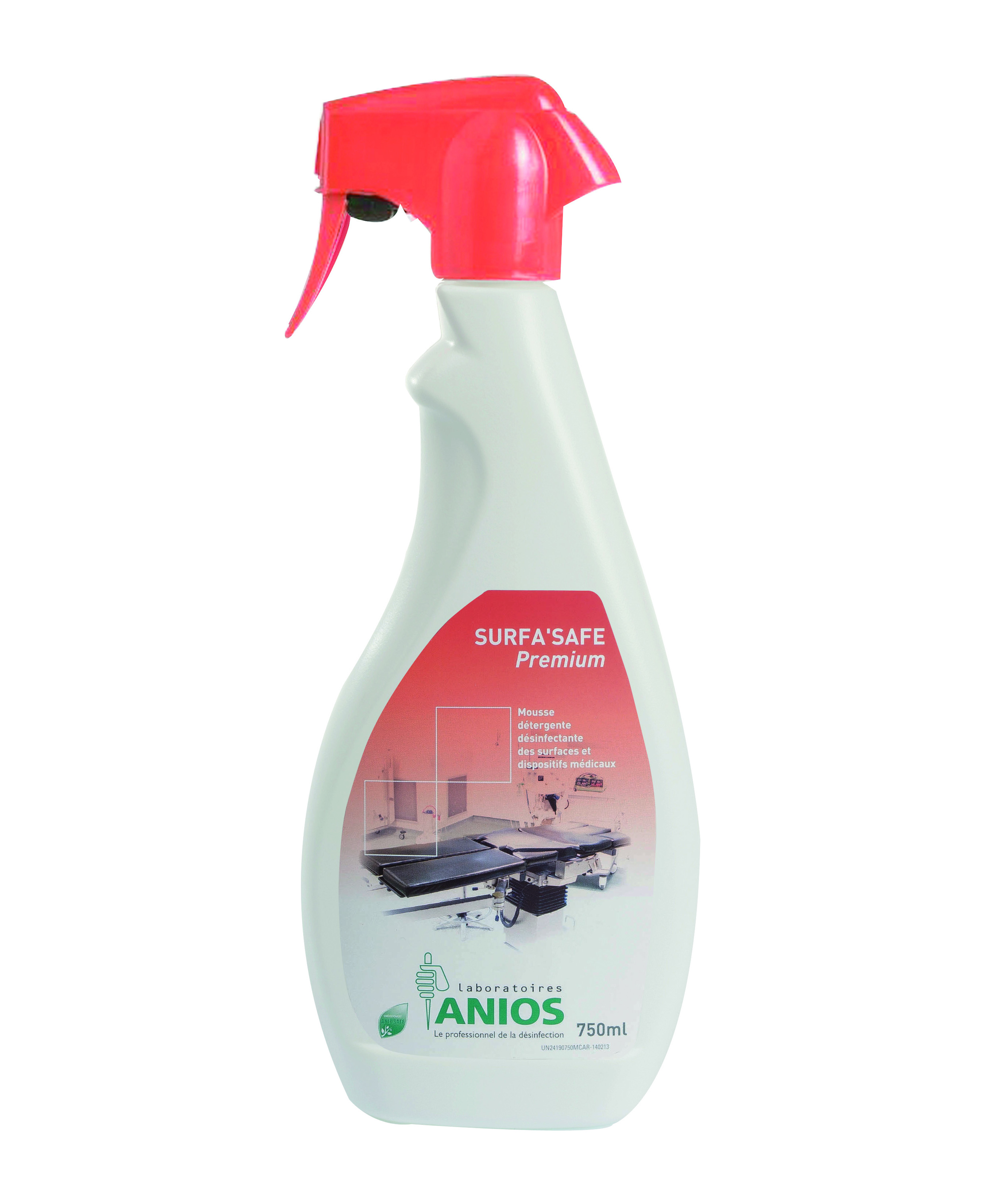 SURFA'SAFE PREMIUM en Flacons de 750 mL mousse diffuse (rouge) - 12 x 750 mL