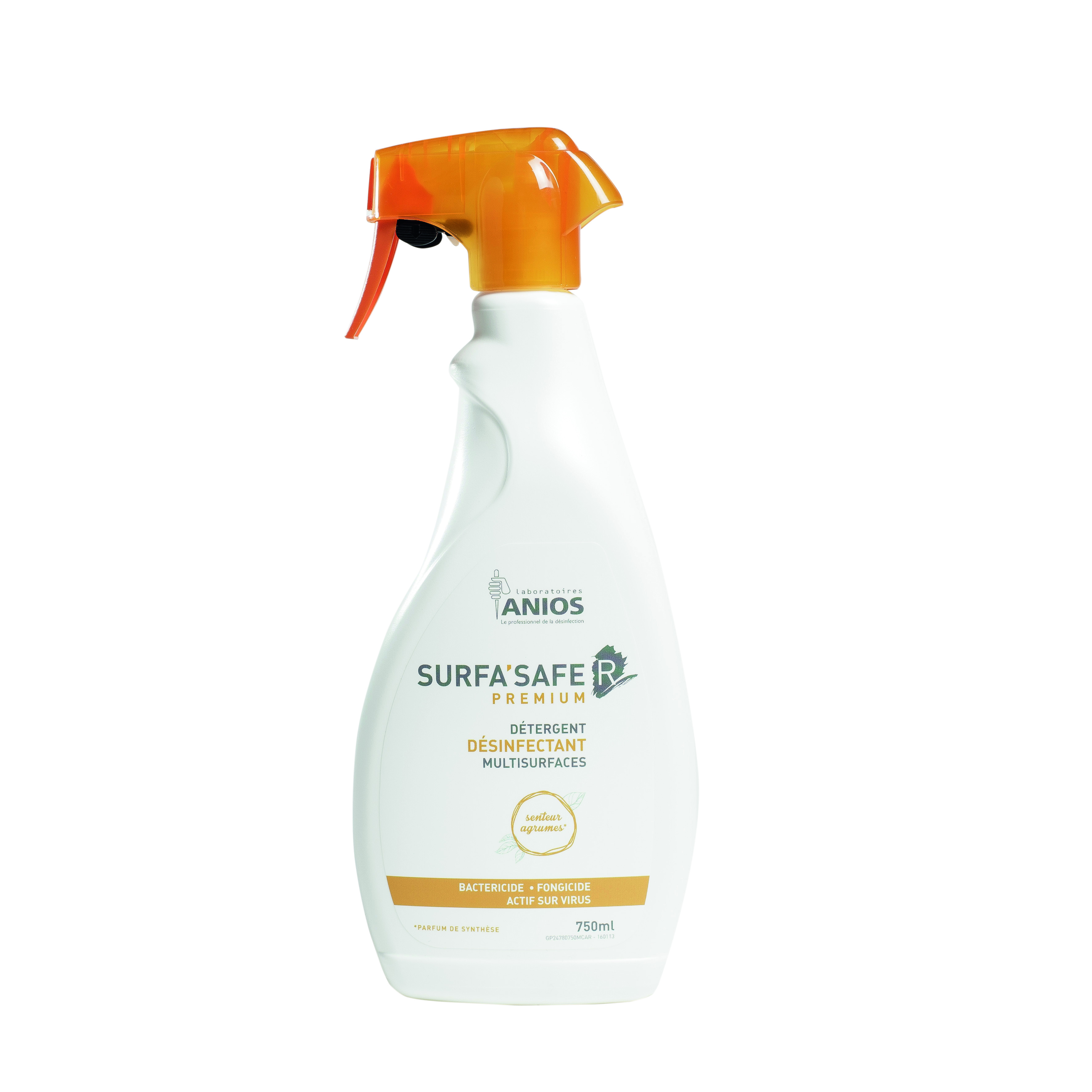 SURFA'SAFE R PREMIUM (Biocide) - Flacons de 750 ml mousse diffuse parfumée (pulvérisateur orange) - 12 x 750 ml