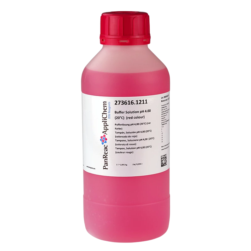 Tampon, Solution pH 4,00 (20°C) (couleur rouge) - 1L