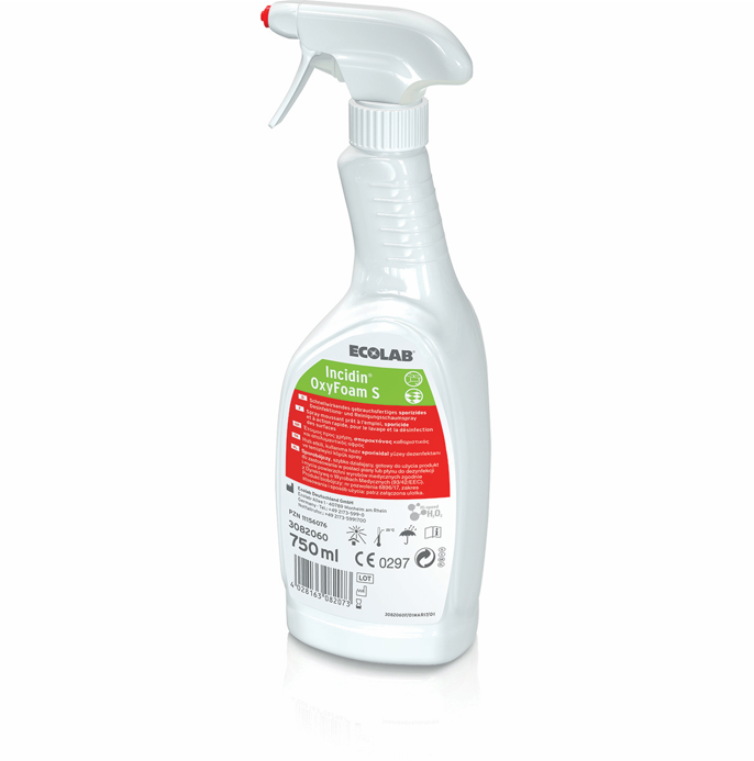 INCIDIN OXYFOAM S (Double statut : Biocide et Dispositif médical) - Flacons de 750 ml pulvérisateur - 6 x 750 ml