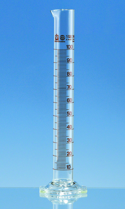 Eprouvette graduée, forme haute BLAUBRAND® ETERNA, classe A, DE-M, 1000:10 ml, Boro 3.3