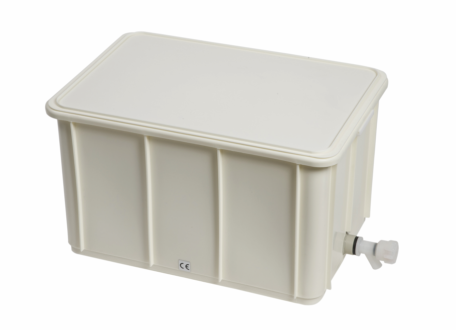 Instrubac 60 litres avec robinet sur le petit côté, panier et couvercle - non autoclavable - Unitaire