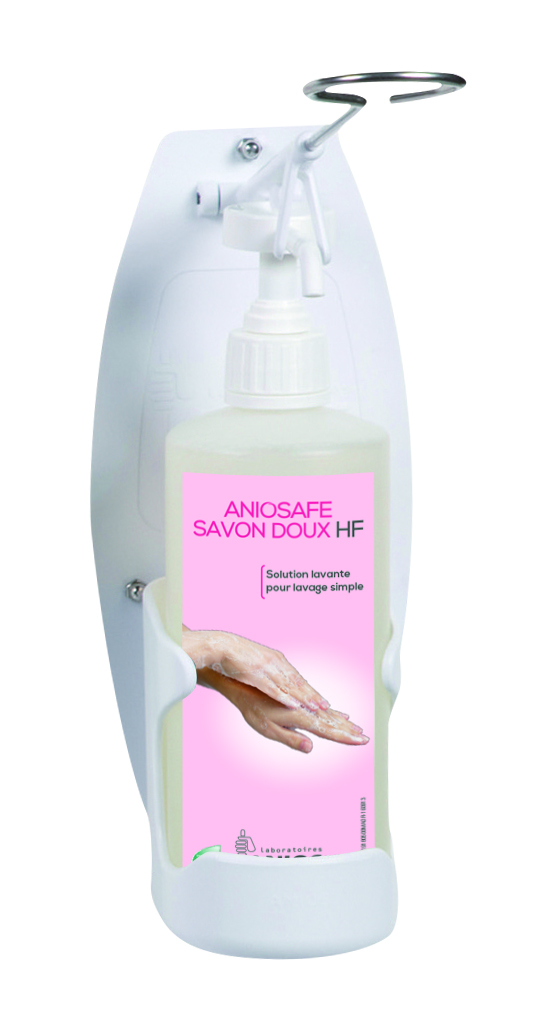 Distributeur mural PVC commande au coude pour flacon de 500ml - Unitaire