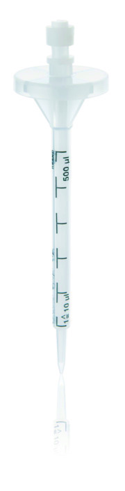 Pointes DD II, 0,5 ml, vrac, cylindre PP / piston PE, codage de volume ( X 100 )