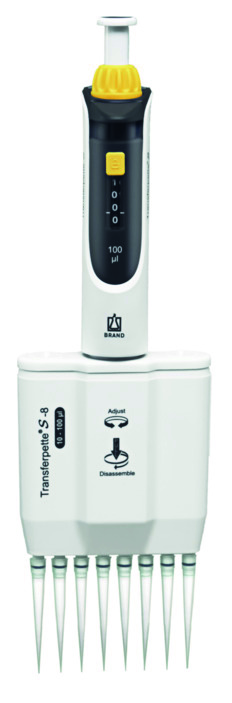 Transferpette® S -8, 10-100 µl, variable, M8-100, DE-M, CE-IVD