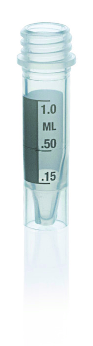 Microtube (PP) avec capuchon vissant (PP) non attaché avec joint de silicone, 1,5 ml, jupé, gradué ( X 1000 )