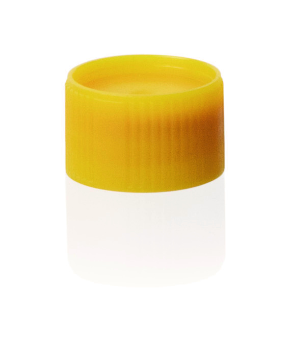 Capuchon vissant (PP) pour micro tubes pour capuchon vissant, jaune ( X 1000 )