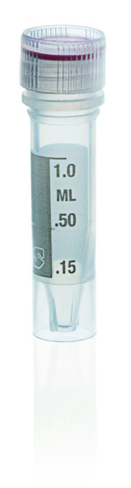 Microtube (PP) avec capuchon vissant (PP) non attaché avec joint de silicone, 1,5 ml, jupé ( X 500 )