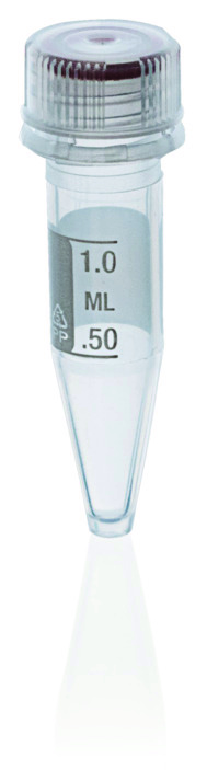 Microtubes avec capuchon vissant avec bague de sécurité, PP, 1,5 ml, non-jupé, gradué ( X 500 )