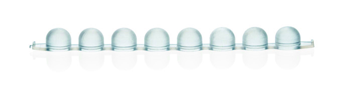 Bouchons en bandes de 8, PE, pour tubes en bandes 1,2ml, PP, en vrac ( X 120 )