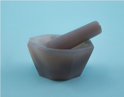 Mortier en agate avec pilon, 60 mm