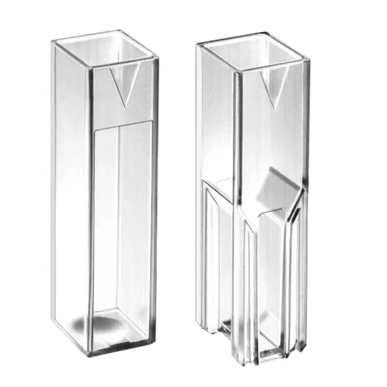 Cuvettes macro, quatre faces optiques, PS, volume de remplissage minimum 2,5 ml ( X 100 )