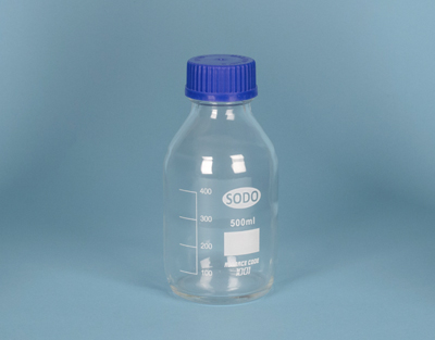Flacon ISO ECO bouchon bleu, 500 ml Le lot de 12