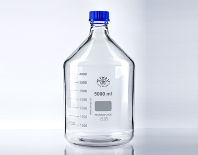 Flacon ISO Simax cap+bague bleu  5000ml UNITE