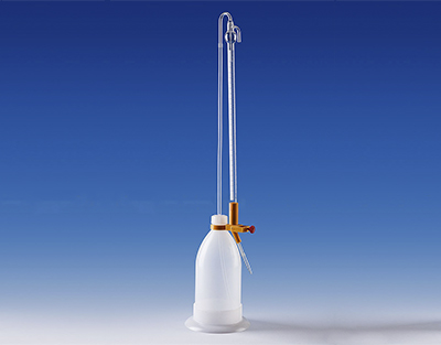 Burette à titration 10ml 1/20 bouton poussoir ORANGE, UNITE