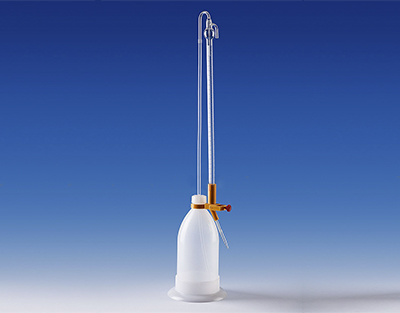 Burette à titration 25ml 1/10 bouton poussoir ORANGE, UNITE