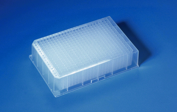 Plaque deep-well, 384 puits, PP, 300 µl, fond en V ( X 48 )