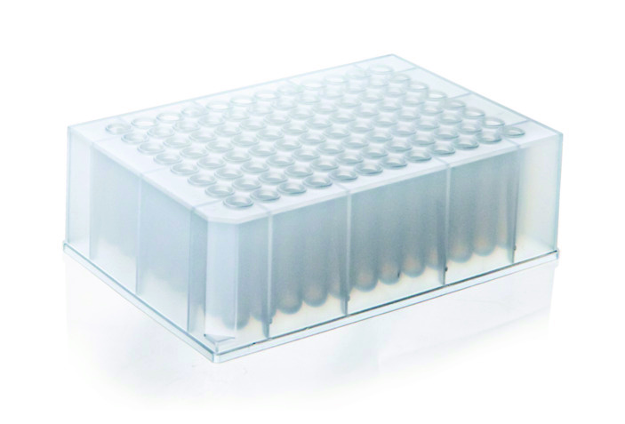 Plaque deep-well, 96 puits, PP, 1,2 ml, bord surelevé, fond en U ( X 32 )