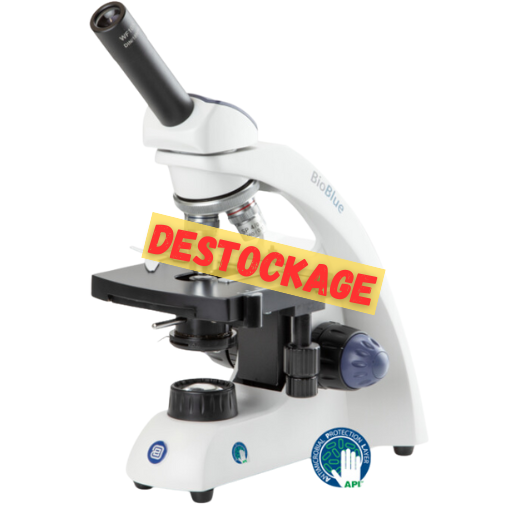 DESTOCKAGE :  - GARANTIE 6 MOIS - BIOBLUE MICROSCOPE MONOCULAIRE AVEC TETE A DISCUSSION INCLINEE x4 x10 x40 x100