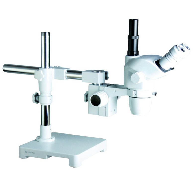 Microscope stéréoscopique, Loupe trinoculaire NexiusZoom ESD 6,7–45x, statif universel à bras, sans éclairage