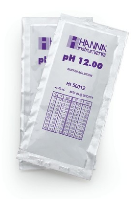Solution tampon pH 12,00, ±0,01 pH, certificat d'analyse, 25 sachets de 20 mL 50012