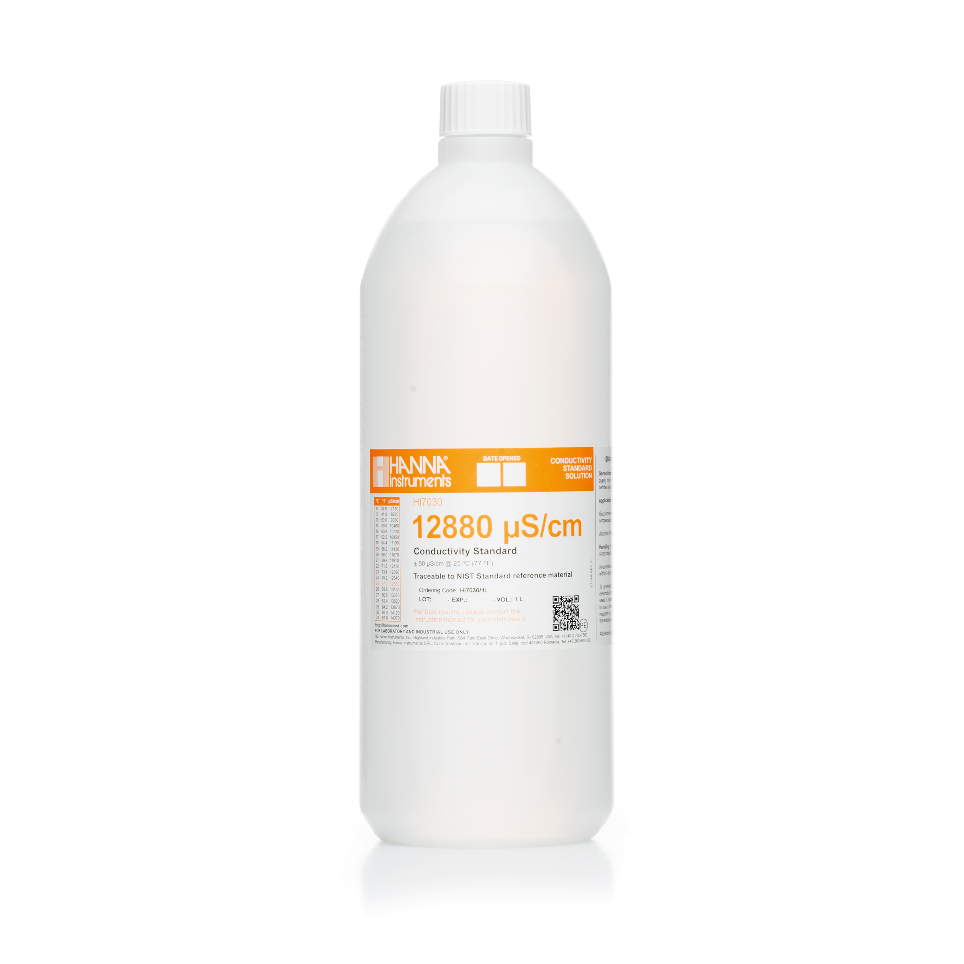 Solution d'étalonnage de conductivité à 12,88 mS/cm, bouteille 1 L