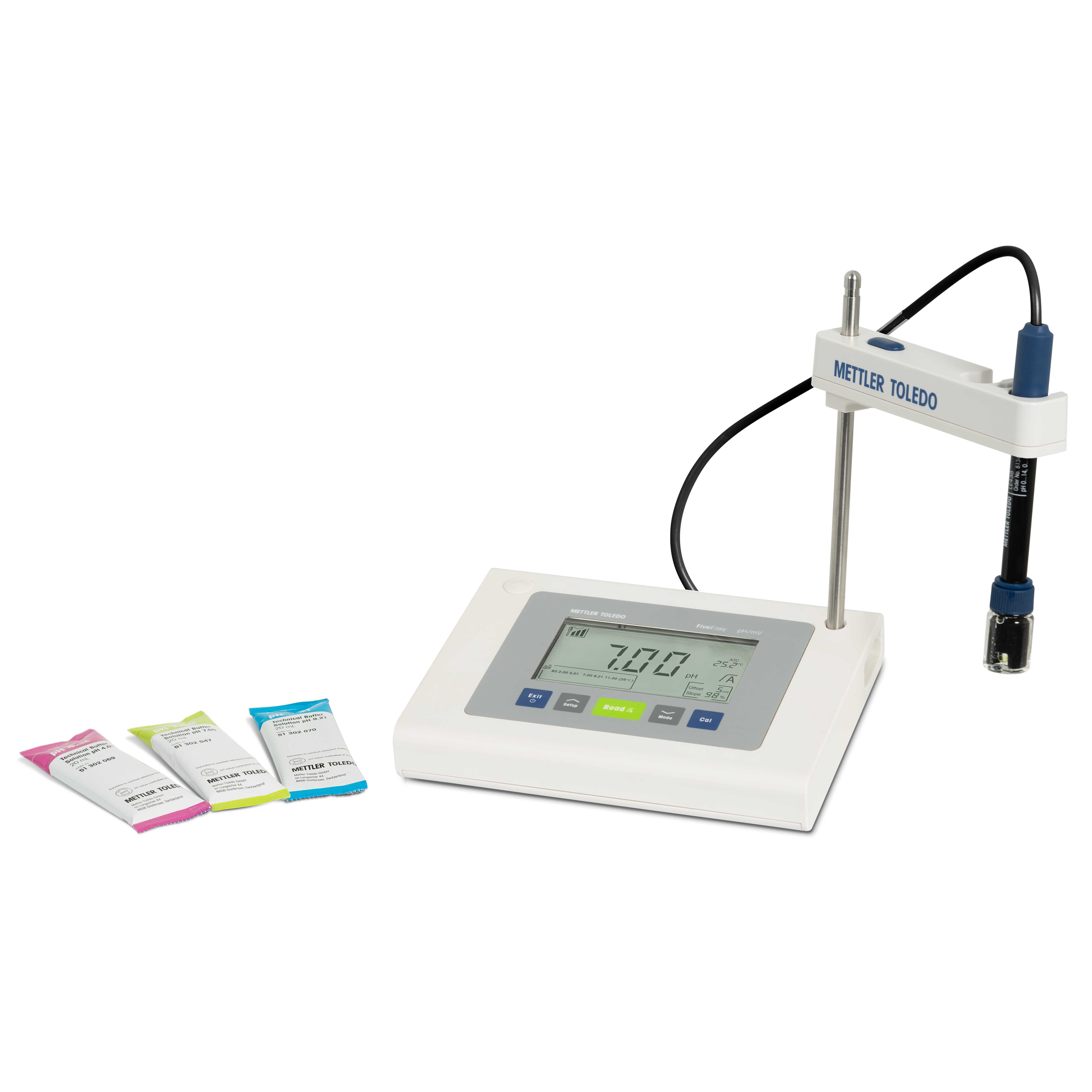 FiveEasy pH meter paillasse F20-Std-Kit Plage de T°C 0°C à 100 °C  Plage de mesure pH 0-14 Connectique BNC