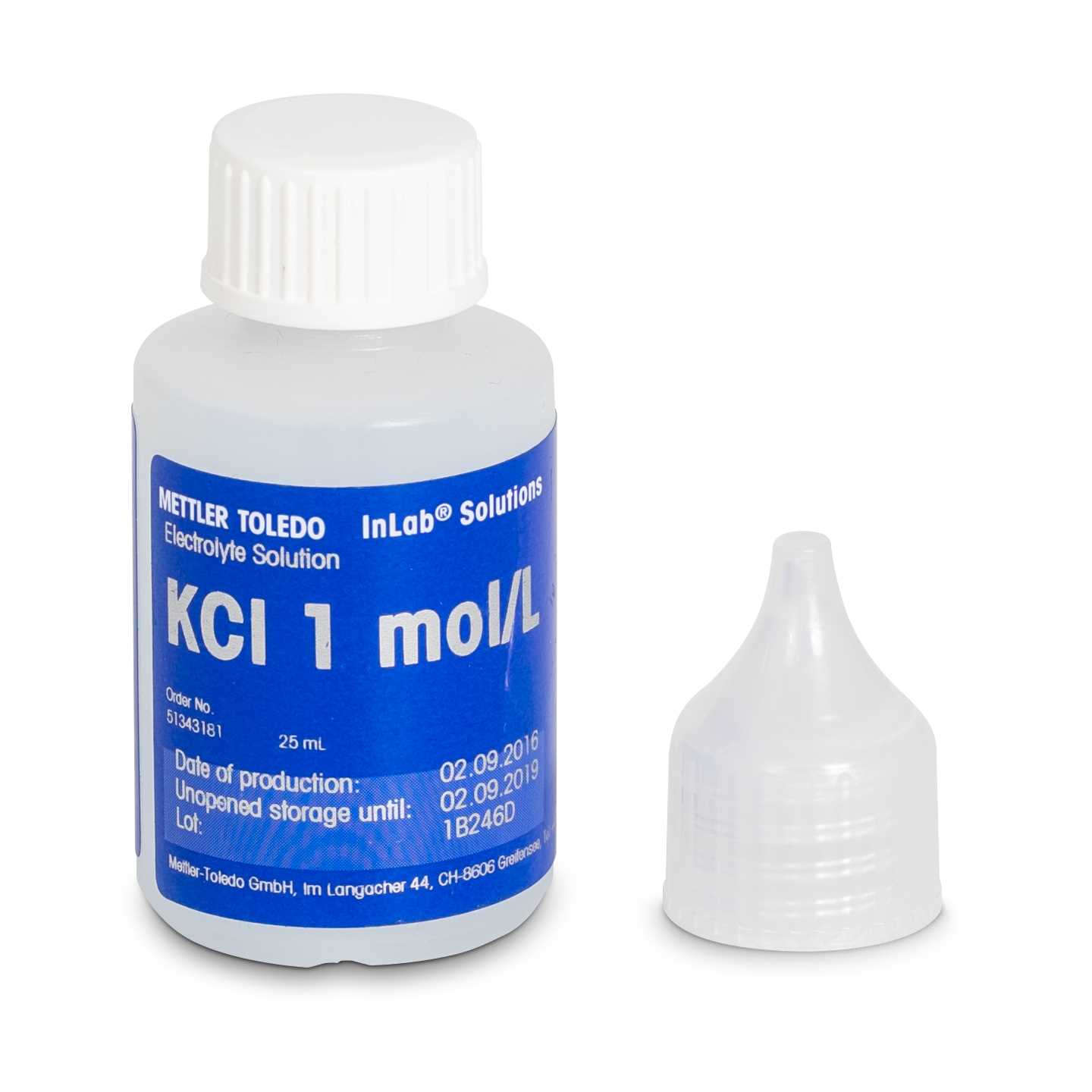 Électrolyte KCl 1M 25 mL Bottle