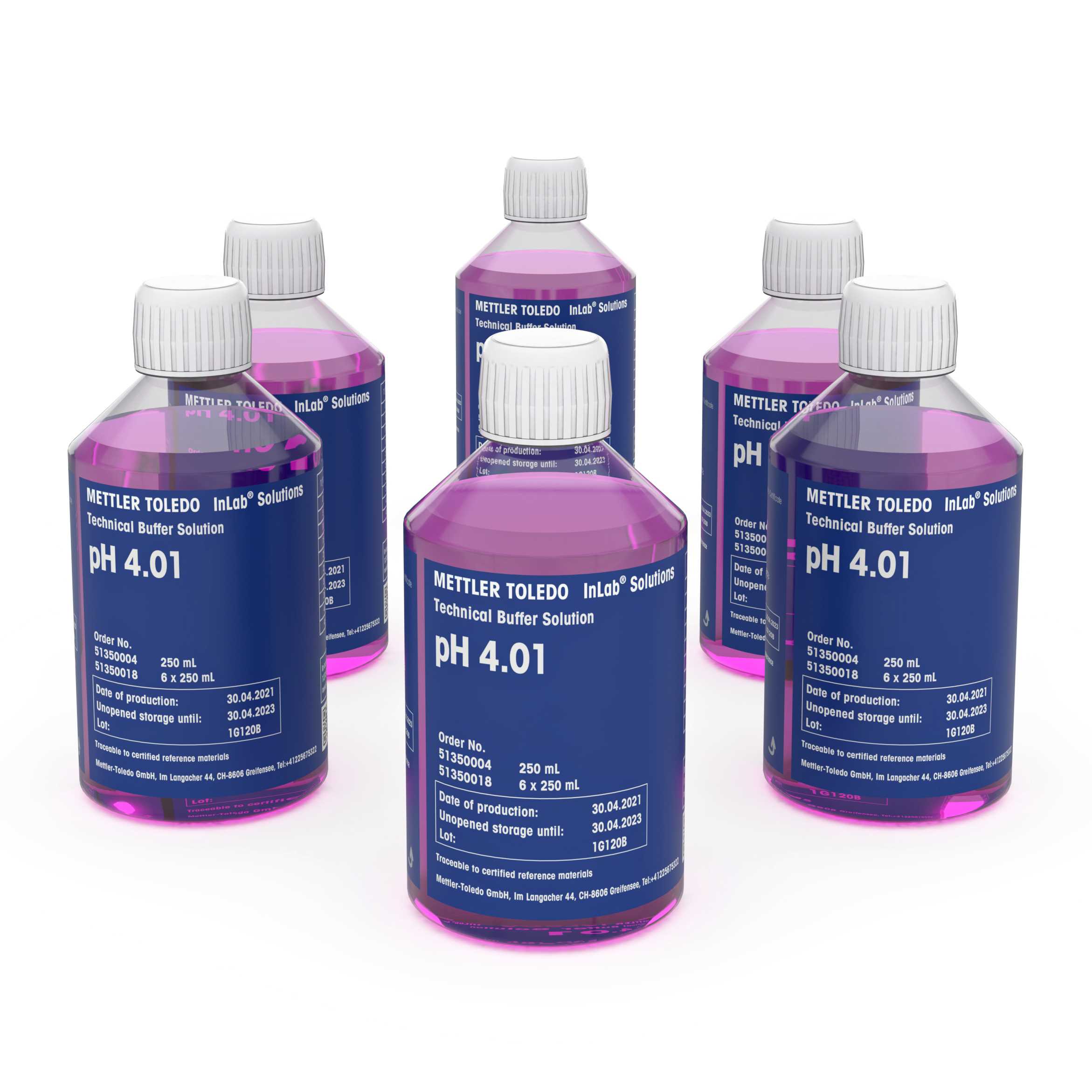 Tampon technique pH 4.01 6x250mL Bottles