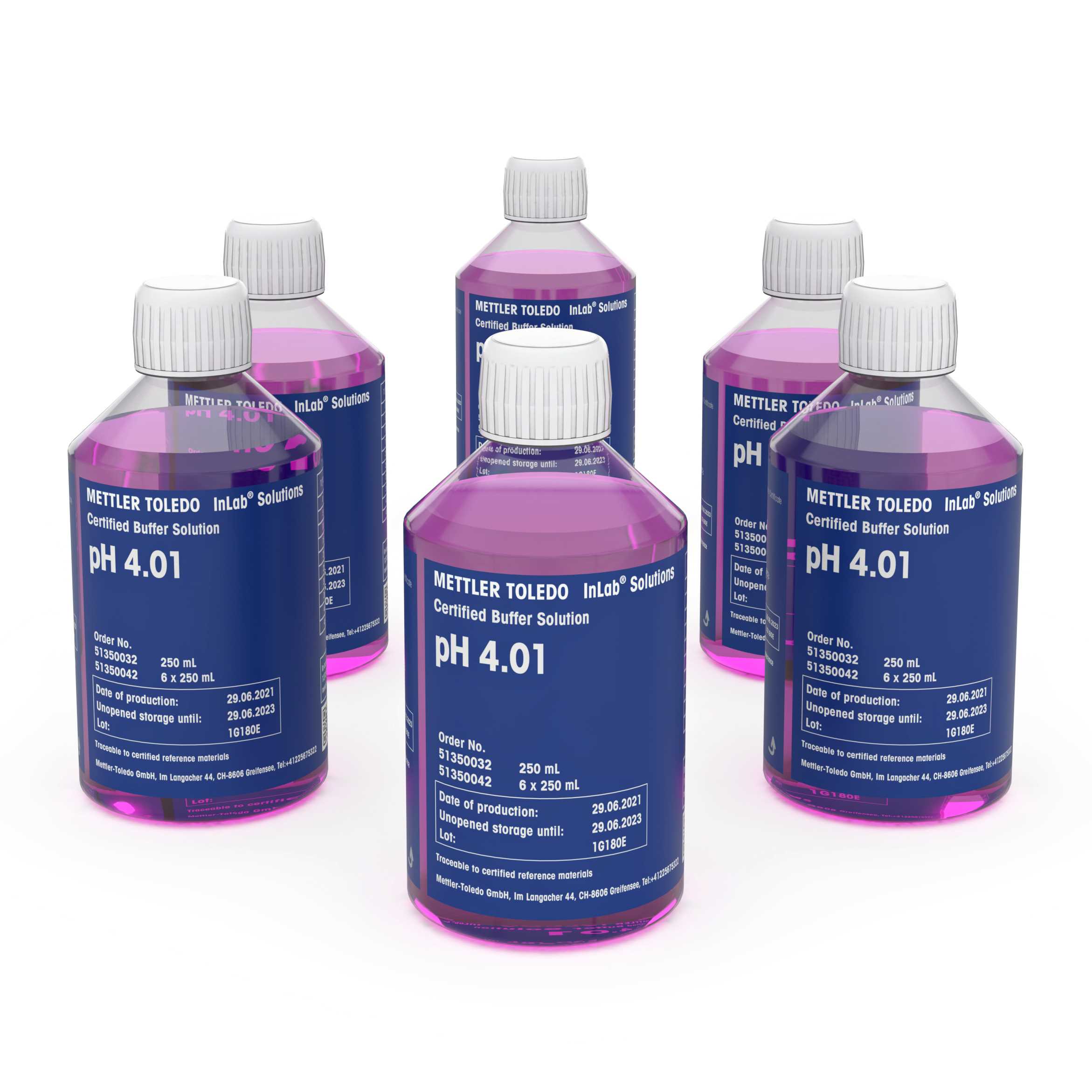 Tampon certifié pH 4.01 6x250mL Bottles