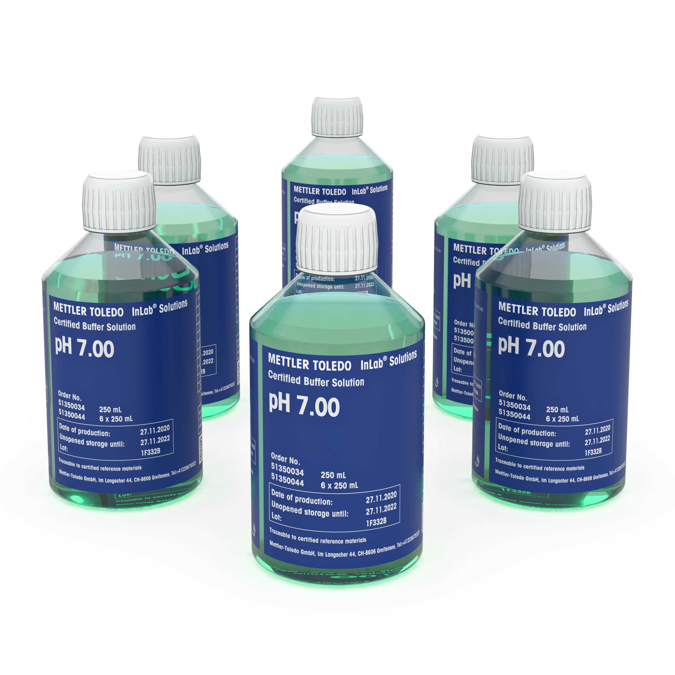 Tampon certifié pH 7.00 6x250mL Bottles