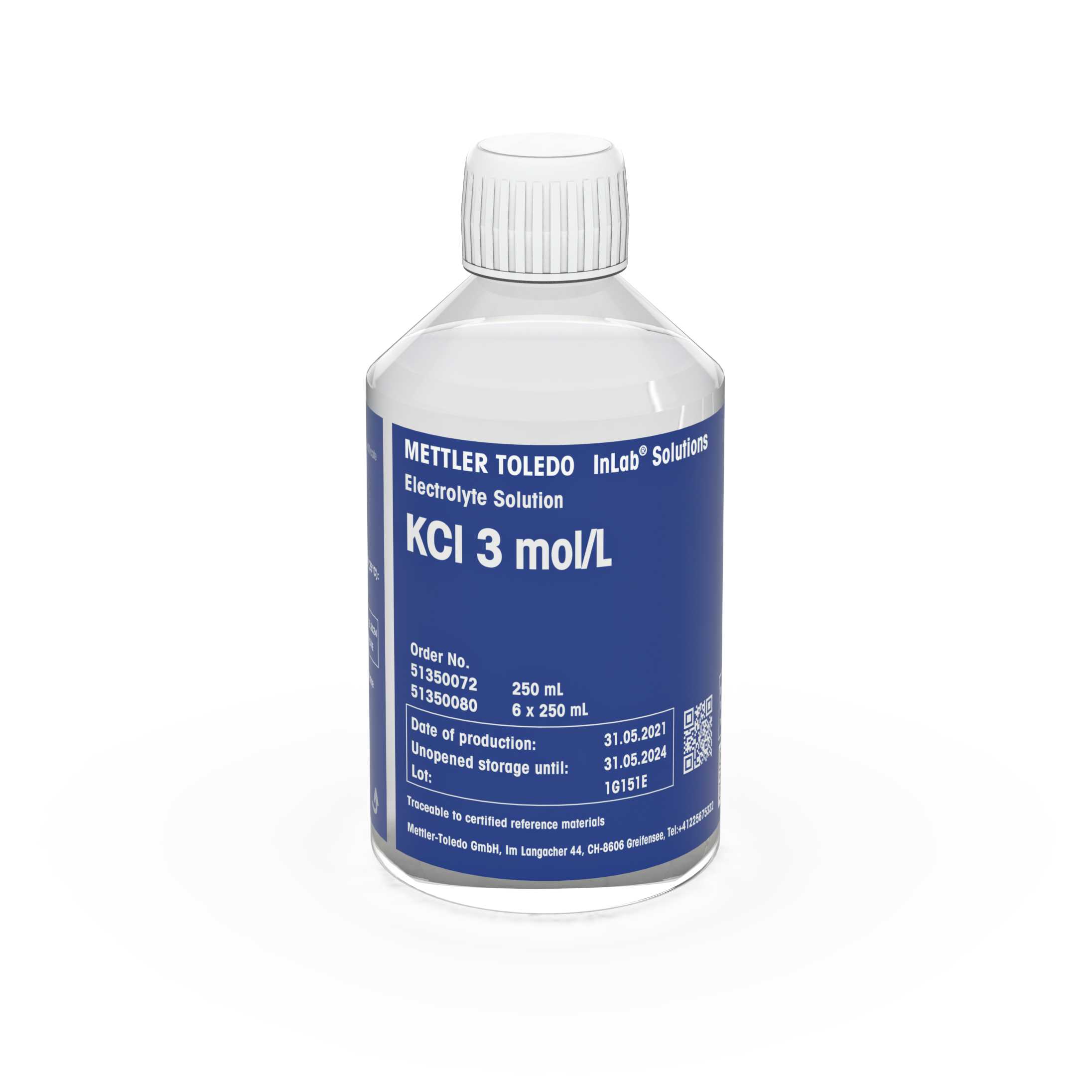 Électrolyte KCl 3M 250 mL Bottle