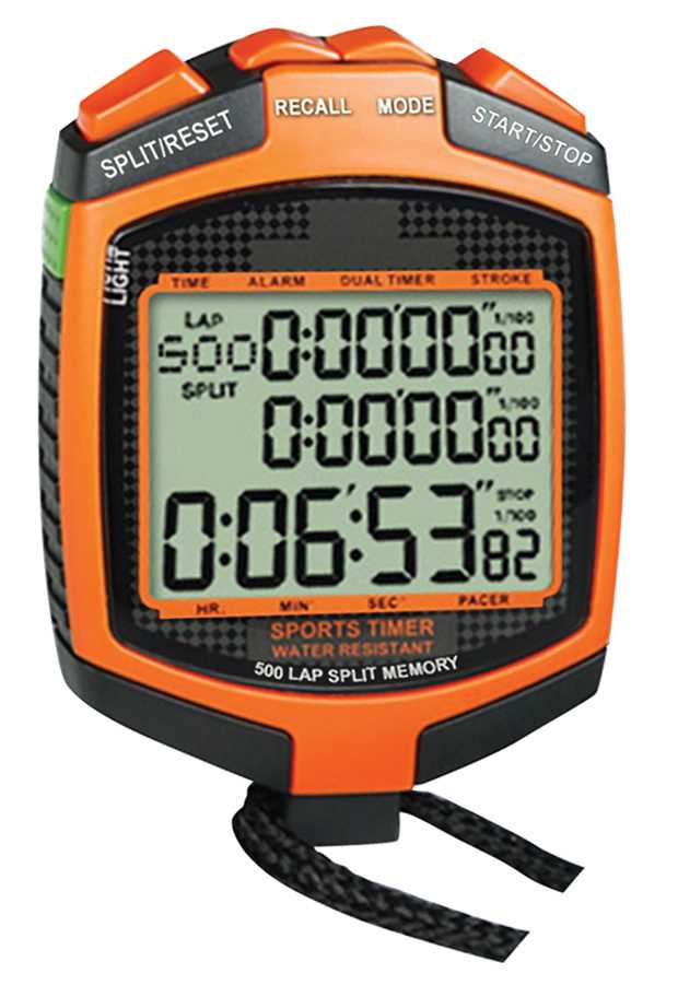 Chronomètre étanche 500 mémoires - 3 lignes d'affichage