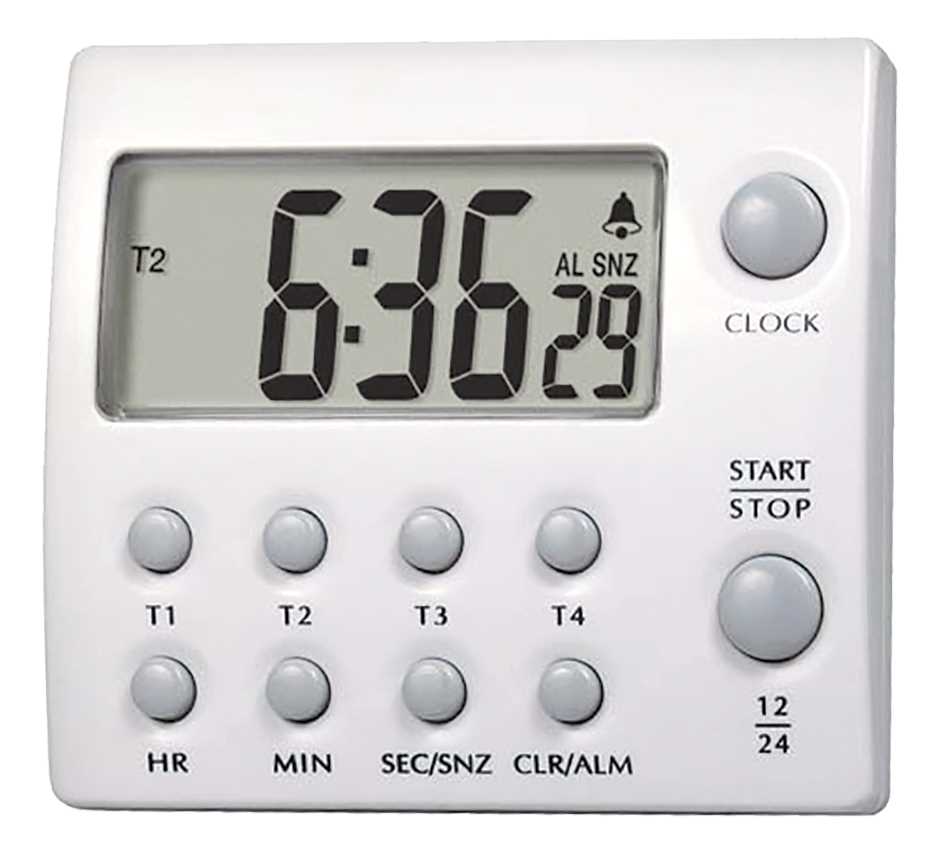 Minuteur digital 100 h - 4 compteurs et/ou décompteurs - Horloge