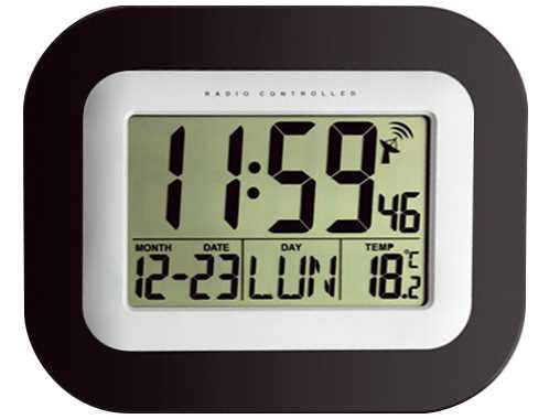 Horloge / Calendrier LCD - Radio-pilotée - Sur pile