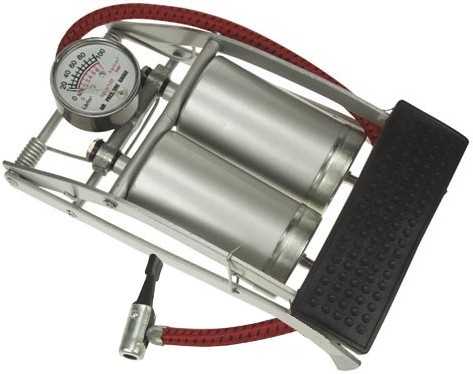 Pompe à pied double cylindre + manomètre