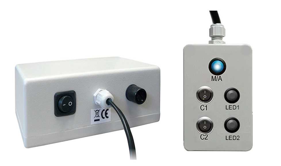 Boîtier d'alimentation + commande filaire pour 2 Compte-secondes cruciformes à éclairage LED